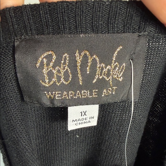 Bob Mackie Black Cardigan with Metallic Accents NWT - Picture 8 of 8